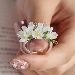 Blumen-Fingerringe aus Glas&nbsp;FS-WG137CE-01