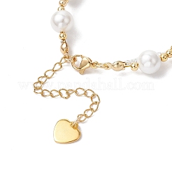 3 pz 3 stili di braccialetti di perle di conchiglia rotonde e onice nero naturale e corniola per le donne&nbsp;BJEW-MZ00151