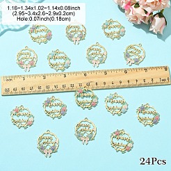 24 Stück 6 Arten Legierung Emaille Anhänger&nbsp;ENAM-YW0004-89