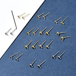 24 Stück Ohrstecker-Einstellungen aus Messing in 6 Stilen&nbsp;KK-FS0001-41