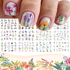 2 Blatt Nagelkunst-Aufkleber mit Blumenmotiv und Wassertransferdruck für Haustiere&nbsp;MRMJ-LP0002-16