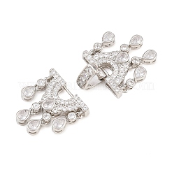 Messing Micro Pave klare Zirkonia Falte über Verschlüsse&nbsp;KK-C075-45P
