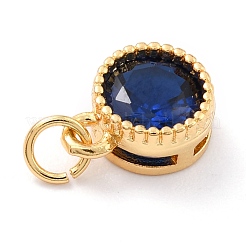 Ciondoli in vero ottone placcato oro 18k con zirconi cubici intarsiati&nbsp;ZIRC-L100-081G-08
