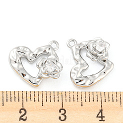 Breloques en laiton avec zircone cubique de micro pave&nbsp;KK-E090-34P