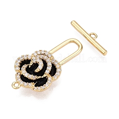 Fermagli a ginocchiera in zircone chiaro micro pavè di ottone&nbsp;KK-N254-143G-B