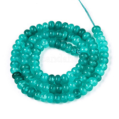 Teñidos naturales blancas abalorios de jade hebras&nbsp;X-G-T139-59A-09