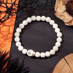Braccialetti elasticizzati rotondi con perline turchesi sintetiche da 8.5 mm&nbsp;BJEW-JB10465-03
