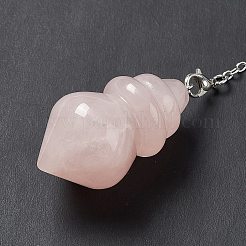 Natürliche spitze Wünschelpendel aus Rosenquarz&nbsp;AJEW-B020-04P-07
