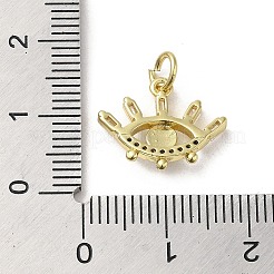 Pendentifs avec zircon cubiques à micro-pavés en laiton&nbsp;KK-E092-01G-01