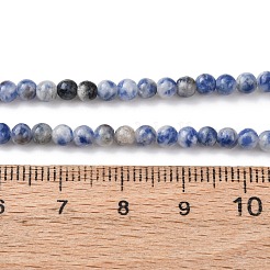 Natürliche blaue Fleck Jaspis Perlen Stränge&nbsp;G-Z116-A02-3mm