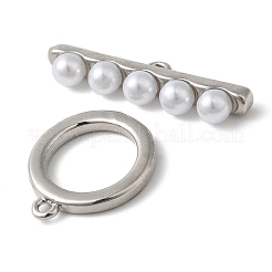 Ottone con chiusure ad ginocchiera in abs imitazione perla&nbsp;KK-N254-89P