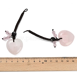 Pendentifs en quartz rose naturel en forme de cœur&nbsp;G-K353-07E