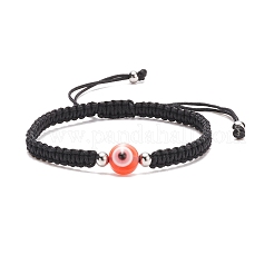 Braccialetto di perline intrecciate in resina malocchio&nbsp;BJEW-JB08426-01