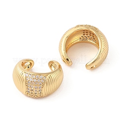 Orecchini a polsino da donna con micro pavé di zirconi trasparenti in ottone placcato a cremagliera&nbsp;EJEW-G394-03G