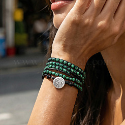 Verstellbare Wickelarmbänder aus einer Legierung mit Baum des Lebens&nbsp;WGFA9D3-01