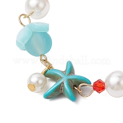 Braccialetti con ciondoli in perline turchesi sintetiche tinte&nbsp;BJEW-JB11852-02