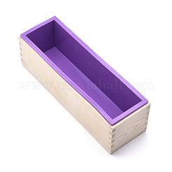 Ensembles de moules à savon rectangulaires en bois de pin&nbsp;DIY-F057-04B