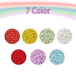 4200 pz 7 colori perline di semi di vetro rotonde con vernice da forno&nbsp;SEED-YW0001-71