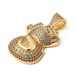 Pendenti in zirconi cubici trasparenti in micro pavè di ottone&nbsp;KK-H267-048G