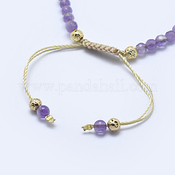 Braccialetti di perline in ametista naturale&nbsp;BJEW-I258-H01