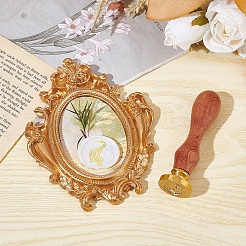 Messing-Wachssiegelstempel mit Holzgriff&nbsp;AJEW-WH0412-0071