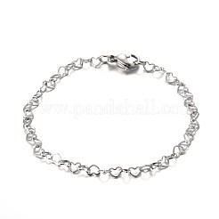 Anlaufgeschützte Herz-Gliederarmbänder aus 304 Edelstahl&nbsp;BJEW-JB01929