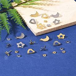 16 pièce de 8 styles de boucles d'oreilles à tige en acier inoxydable 304&nbsp;STAS-FS0001-86