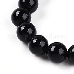 Perles naturelles obsidienne étirer bracelets&nbsp;BJEW-T022-04A
