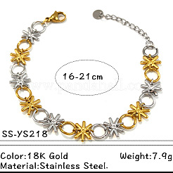 Zweifarbige Gliederarmbänder aus Edelstahl 304 für Damen&nbsp;WG612EC-01