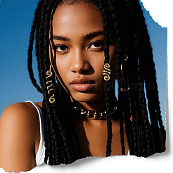 6 pièce de 3 styles de manchettes en alliage pour cheveux&nbsp;OHAR-SC0001-11A