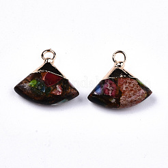 Fächermontierte Anhänger aus synthetischem Bronzit und Regalit/kaiserlichem Jaspis&nbsp;G-N330-024-D04