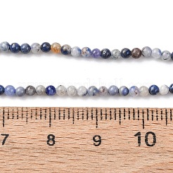 Perles de jaspe tache bleue naturelle&nbsp;G-Z116-A02-2mm