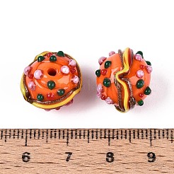 Cuentas irregulares hechas a mano hechas con lampwork&nbsp;LAMP-T022-05B