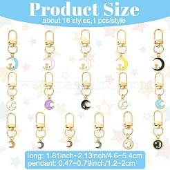 16pcs décorations de pendentif en alliage d'émail&nbsp;HJEW-YW00249