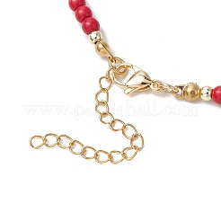 Set di collane e orecchini con perline sintetiche in turchese per donna&nbsp;SJEW-JS01316