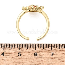 Offene Manschettenringe aus Messing mit Mikropavé und Zirkonia für Damen&nbsp;RJEW-B160-09G