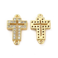 Ciondoli connettore in ottone con micro pavé di zirconi chiari&nbsp;KK-E068-VB330