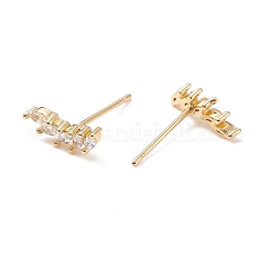 Klare Zirkonia-Blatt-Ohrstecker&nbsp;EJEW-C029-01G
