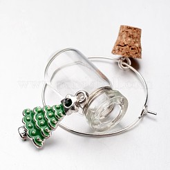Verre souhaitant breloques de verre de vin de la bouteille&nbsp;X-AJEW-JO00134