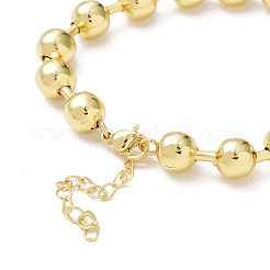 Bracelets à chaîne à billes en laiton plaqué en rack pour femmes&nbsp;BJEW-G676-01D-G