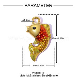 304 Edelstahl-Emaille-Anhänger&nbsp;STAS-OY015-30G