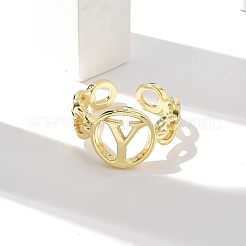 Anillos abiertos de latón para mujer&nbsp;RJEW-K289-01G-Y