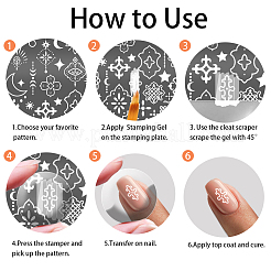 Plantillas de arte de uñas diy de acero inoxidable&nbsp;MRMJ-WH0092-181