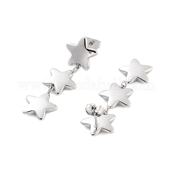 Pendientes de botón de acero inoxidable 304&nbsp;EJEW-S226-10P-03