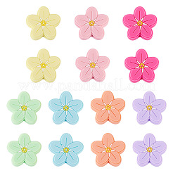 14 Stück 7 Farben Blumen-Blumenperlen aus lebensmittelechtem&nbsp;SIL-TA0003-10