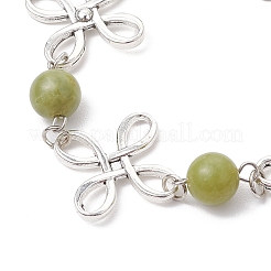 Bracelets à maillons en alliage de jade naturel de Taiwan pour femmes&nbsp;BJEW-JB11684-03
