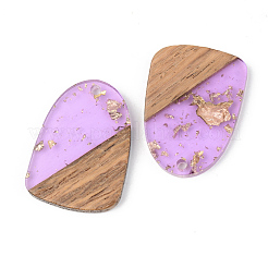 Pendentifs en résine transparente et bois de noyer&nbsp;RESI-S389-042A-B