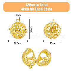 12 pz 3 pendenti in gabbia di ottone colorati&nbsp;KK-DC0002-46