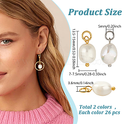 52 stücke 2 farben grade b natürliche zucht süßwasser perle reis charme&nbsp;PEAR-ME0001-04