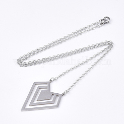 Collane con ciondolo in acciaio inossidabile 201 anti-ossidazione&nbsp;NJEW-T009-JN106-1-40
